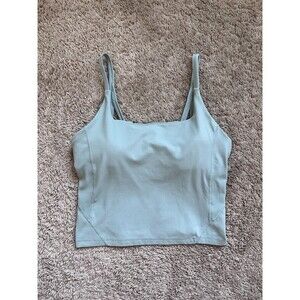 Lululemon Strappy Nulu Shelf Tank Top in Silver Blue Size US 8